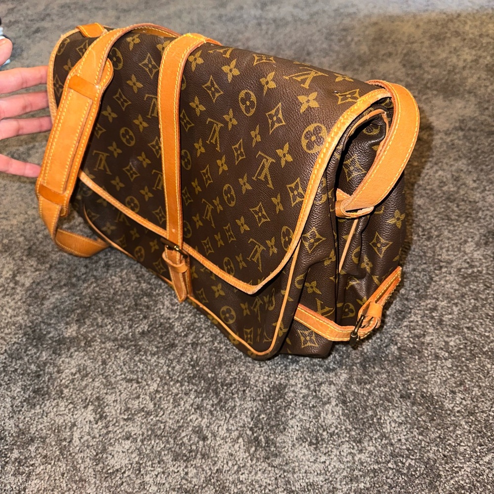 Louis Vuitton Brown Monogram Shoulder Bag Saumur 35 AR8912